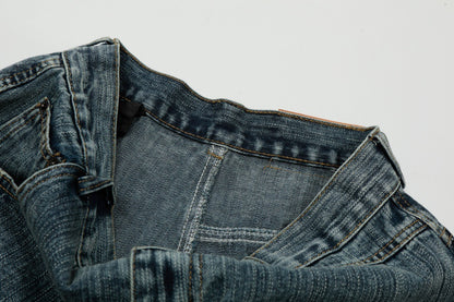 Blue Cowboy Curved Pants | Tajstylo
