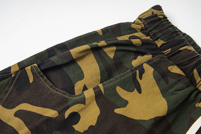 Camouflage Straight Leg Casual Pants | Tajstylo