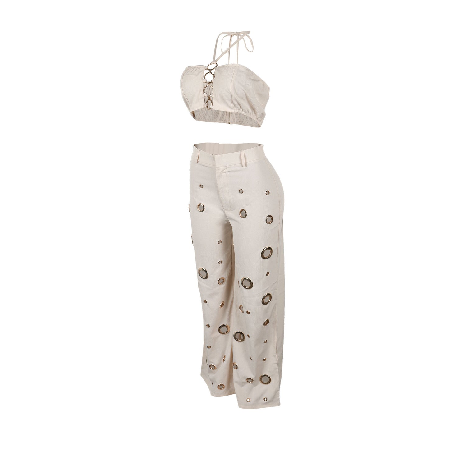Flattering Ripped Fitted Two-Piece Nightclub Outfit | Tajstylo