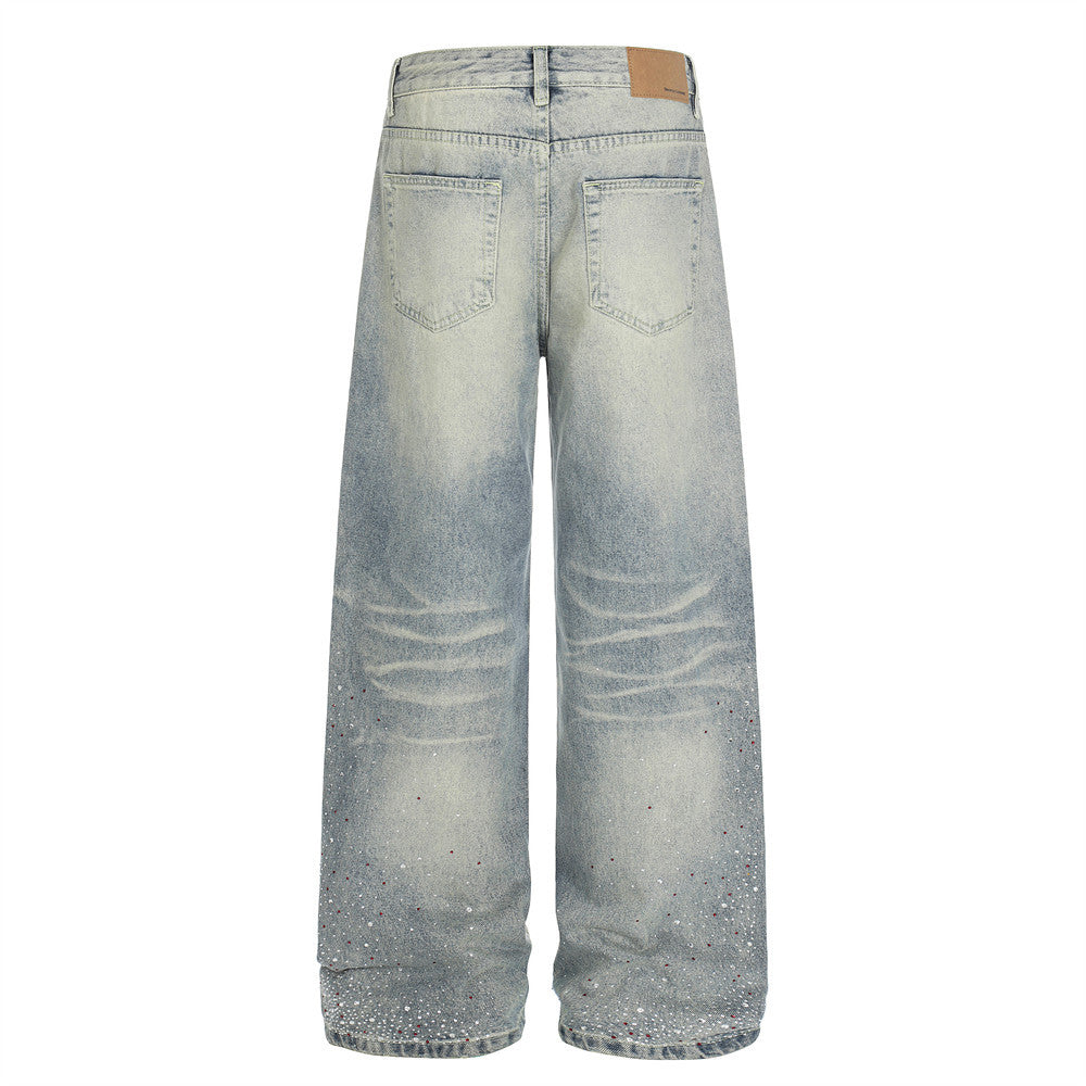 White Washed Straight Fit Denim Jeans | Tajstylo
