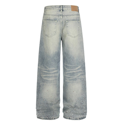 White Washed Straight Fit Denim Jeans | Tajstylo