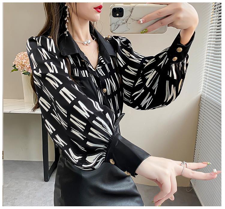 Office Lady Turn Down Collar Blouse | Tajstylo