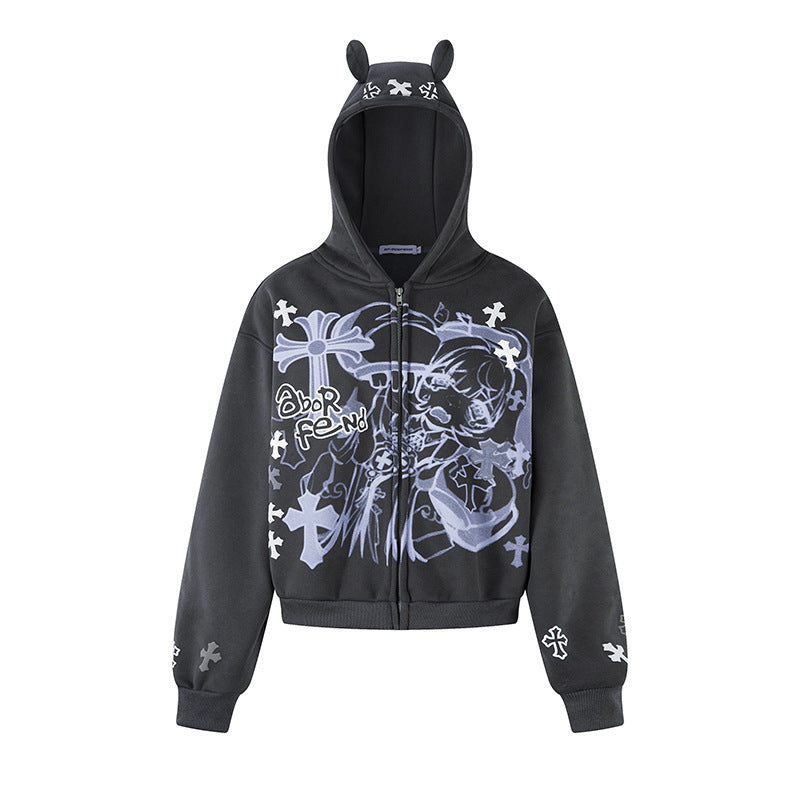 Woman wearing Loose Fit Hoodie for Women in a casual setting