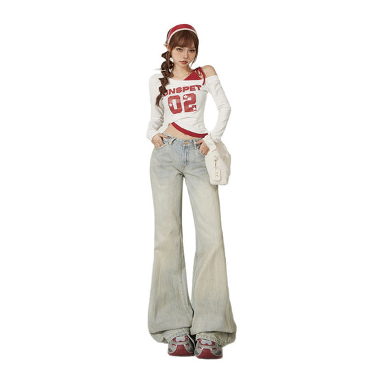 Flared Retro Street Style Jeans | Tajstylo