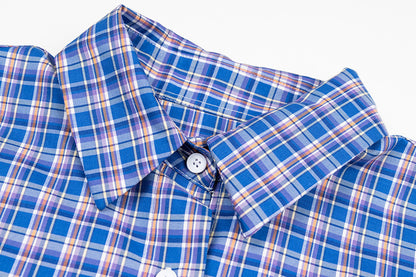 Embroidered Letter Plaid Shirt | Tajstylo