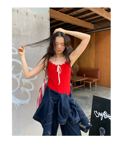 Lace-Up Strap Vest for Women | Tajstylo