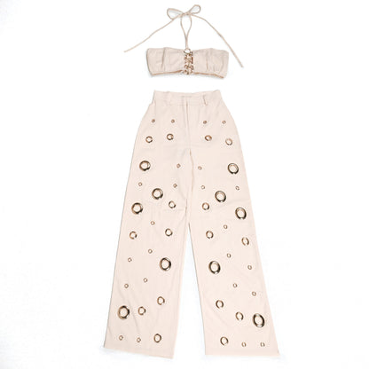 Flattering Ripped Fitted Two-Piece Nightclub Outfit | Tajstylo