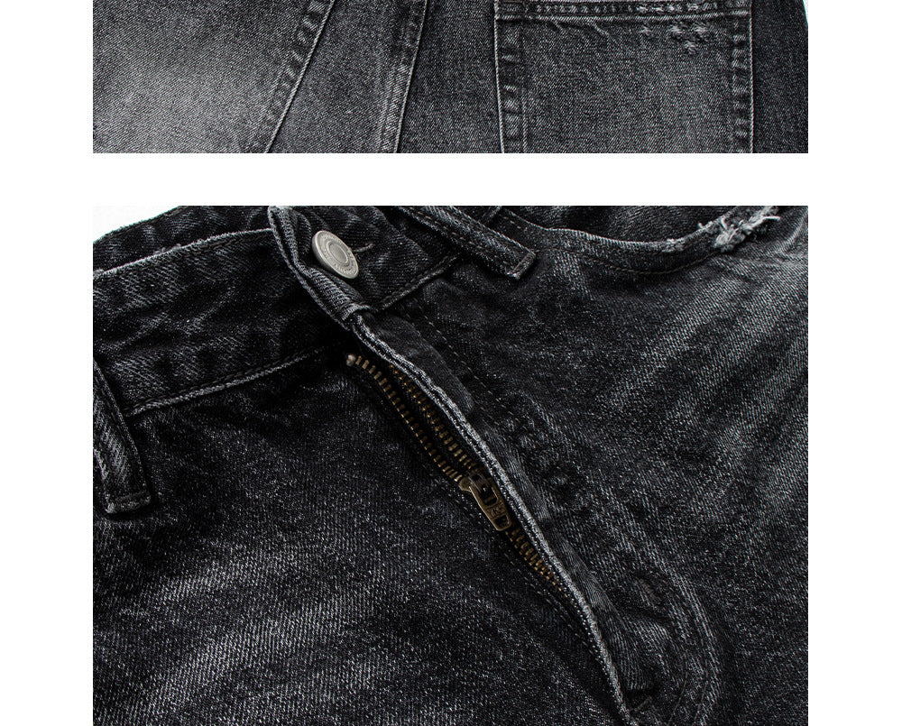 Lightning Pattern Distressed Fleece Jeans | Tajstylo