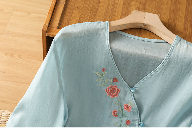 Embroidered Shirt Top for Women | Tajstylo