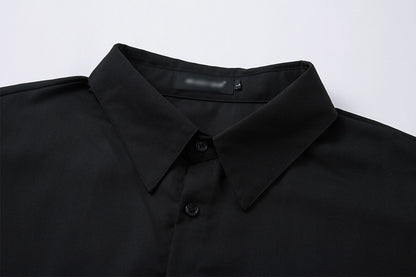 Loose Open Front Long Sleeve Shirt | Tajstylo