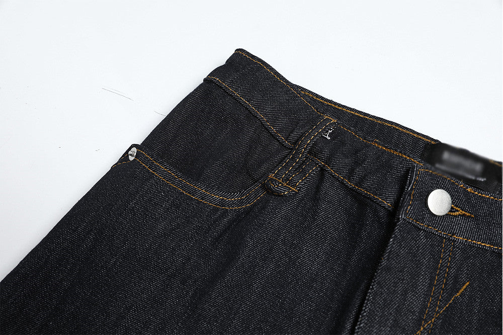Original Color Denim Straight Leg Pants | Tajstylo