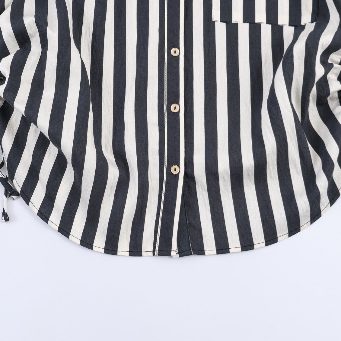 Lace Up Striped Shirt | Tajstylo