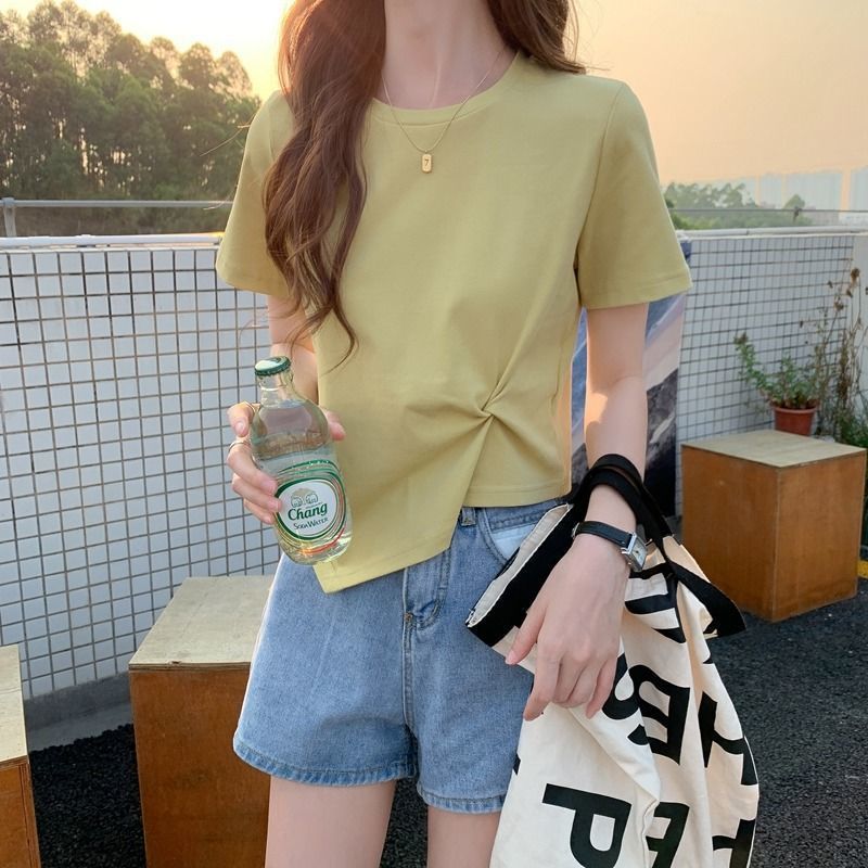 Slim Fit Short Sleeve Crop Top | Tajstylo