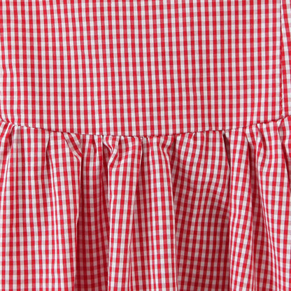 Red Plaid Halter Neck Sleeveless Short Dress | Tajstylo