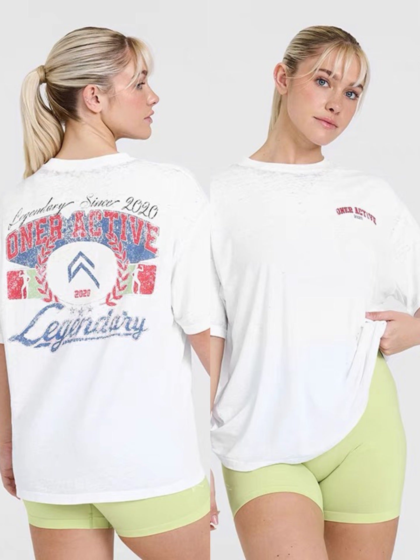 Woman wearing Summer ONER Active Loose Casual T-Shirt in a sunny park