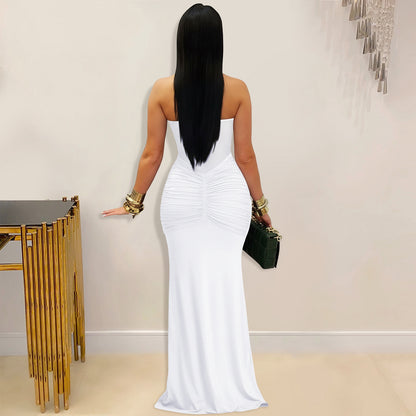 Sheer Mesh Halter Tie-Back Bodycon Dress | Tajstylo