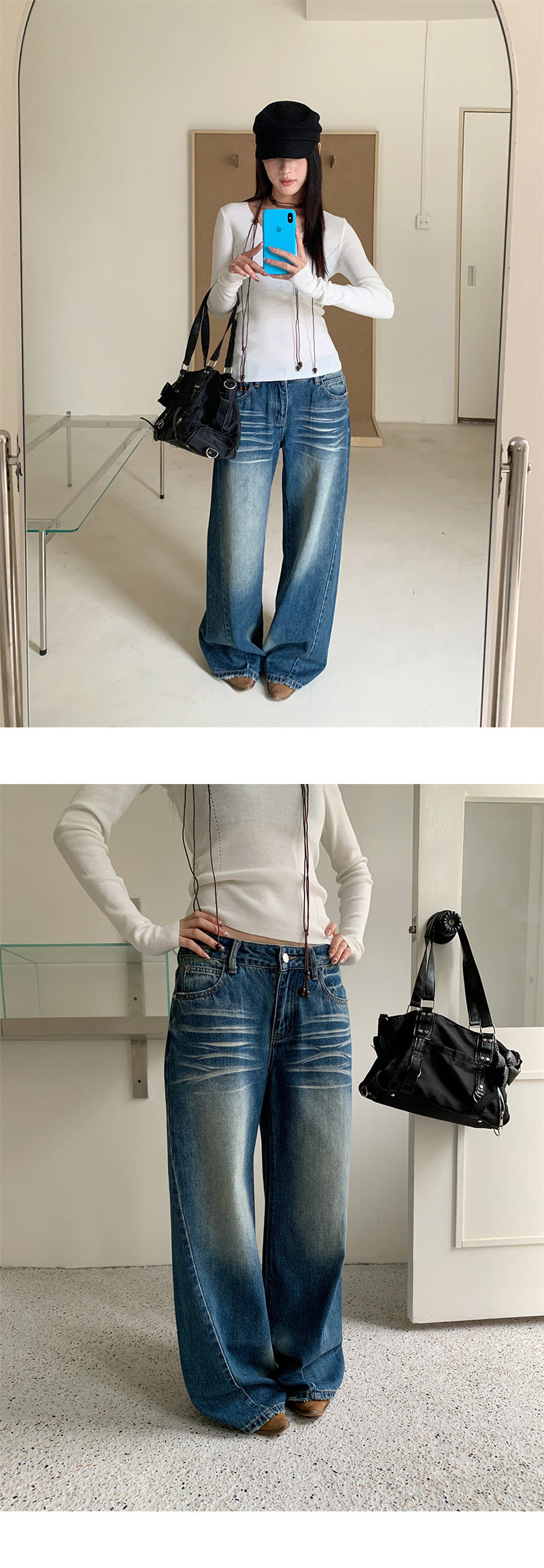 Distressed Wide Leg Jeans | Tajstylo