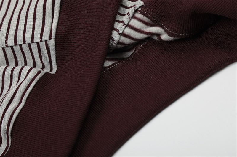 Striped Hooded Zipper Hoodie | Tajstylo