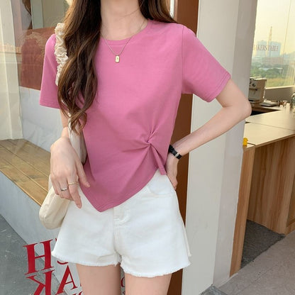 Slim Fit Short Sleeve Crop Top | Tajstylo