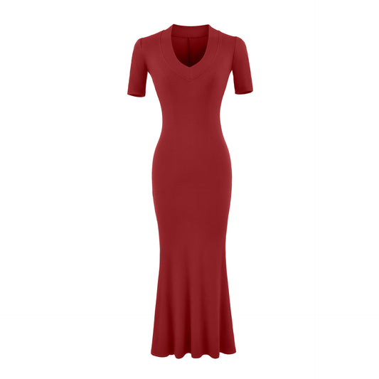 Short Sleeved Slim Fit Dress | Tajstylo