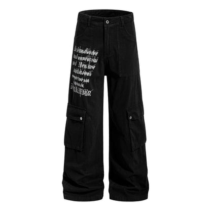 Loose Fit Straight Leg Multi Pocket Jeans | Tajstylo