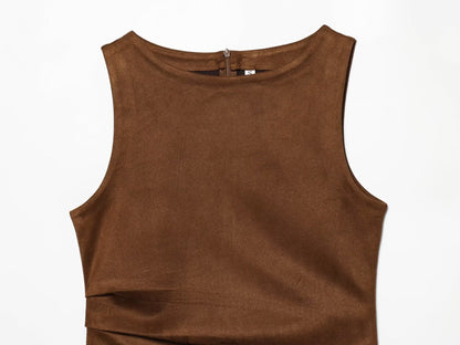Sleeveless High Waist Short Dress | Tajstylo