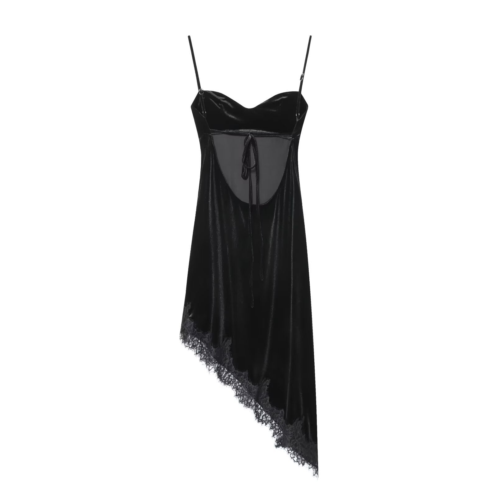 Woman wearing Velvet Lace Midi Dress in a casual outdoor setting