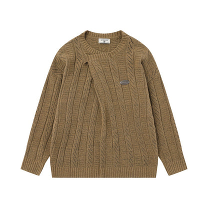 Hooded Diagonal Cardigan Sweater | Tajstylo