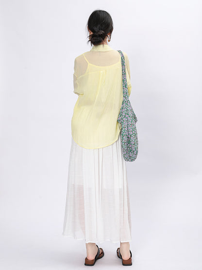 Solid Color A-Line Skirt | Tajstylo