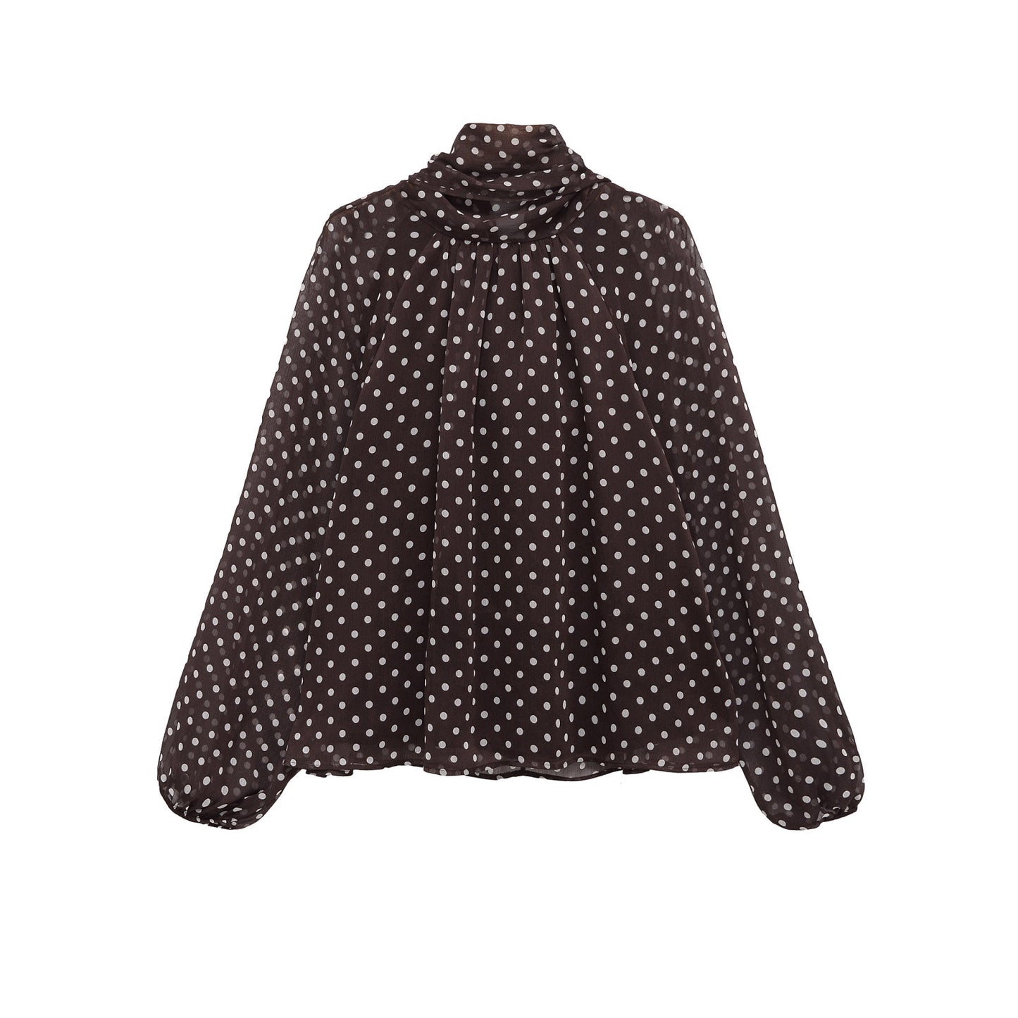 Bow Knot Polka Dot Long Sleeve Shirt | Tajstylo