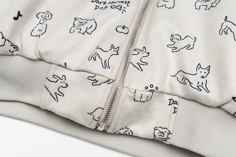 Cartoon Dog Hooded Fleece Coat | Tajstylo