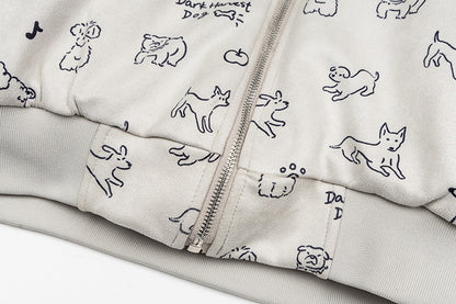 Cartoon Dog Hooded Fleece Coat | Tajstylo