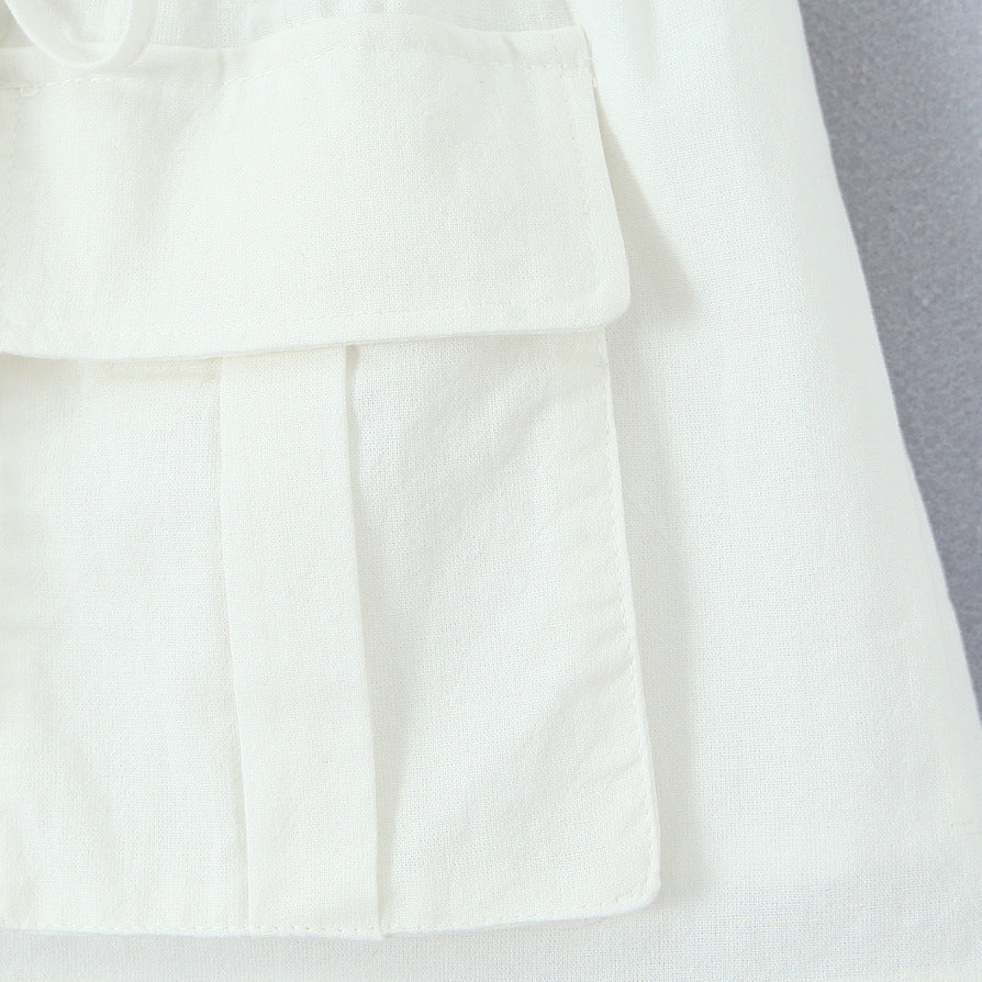 One Shoulder Tie Up Top and Pocket Detailed Skirt Set | Tajstylo