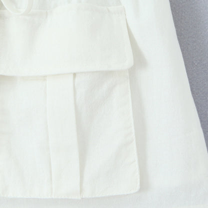 One Shoulder Tie Up Top and Pocket Detailed Skirt Set | Tajstylo