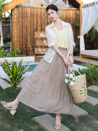 Belt Double Pocket Skirt | Tajstylo