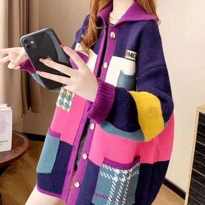 Woman wearing Fashion Knit Cardigan Sweater Coat in a casual setting