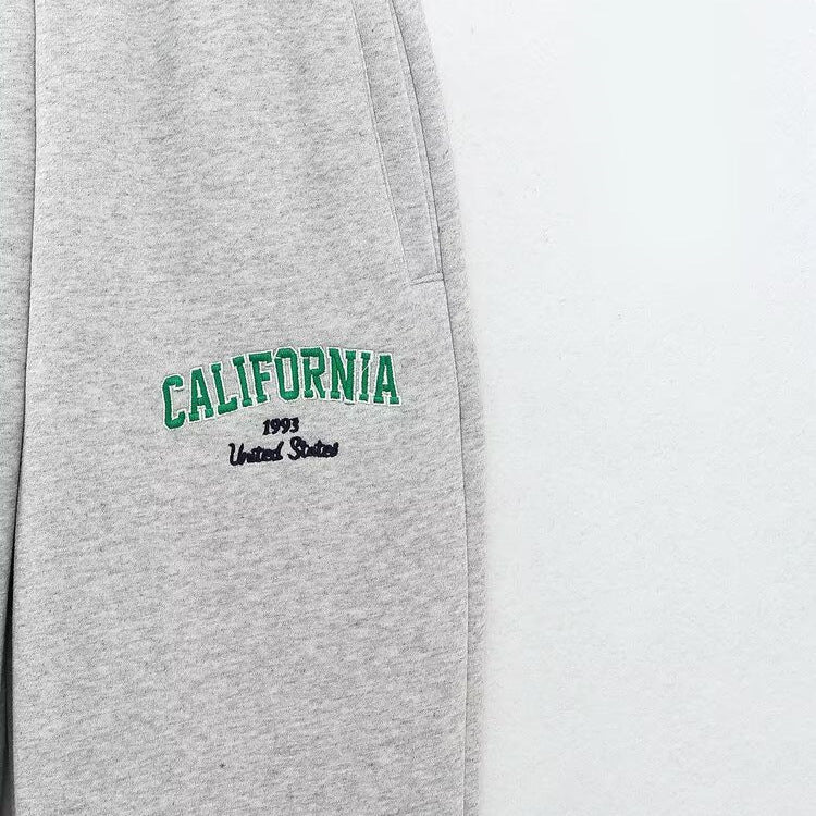 Text Embroidered Hoodie and Joggers Set | Tajstylo