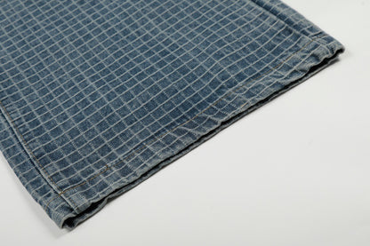 Checkered Wide Leg Jeans | Tajstylo