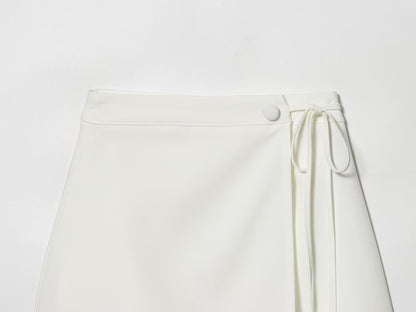 Fitted Suit Dress Wrap Waist A-Line Mini Skirt | Tajstylo