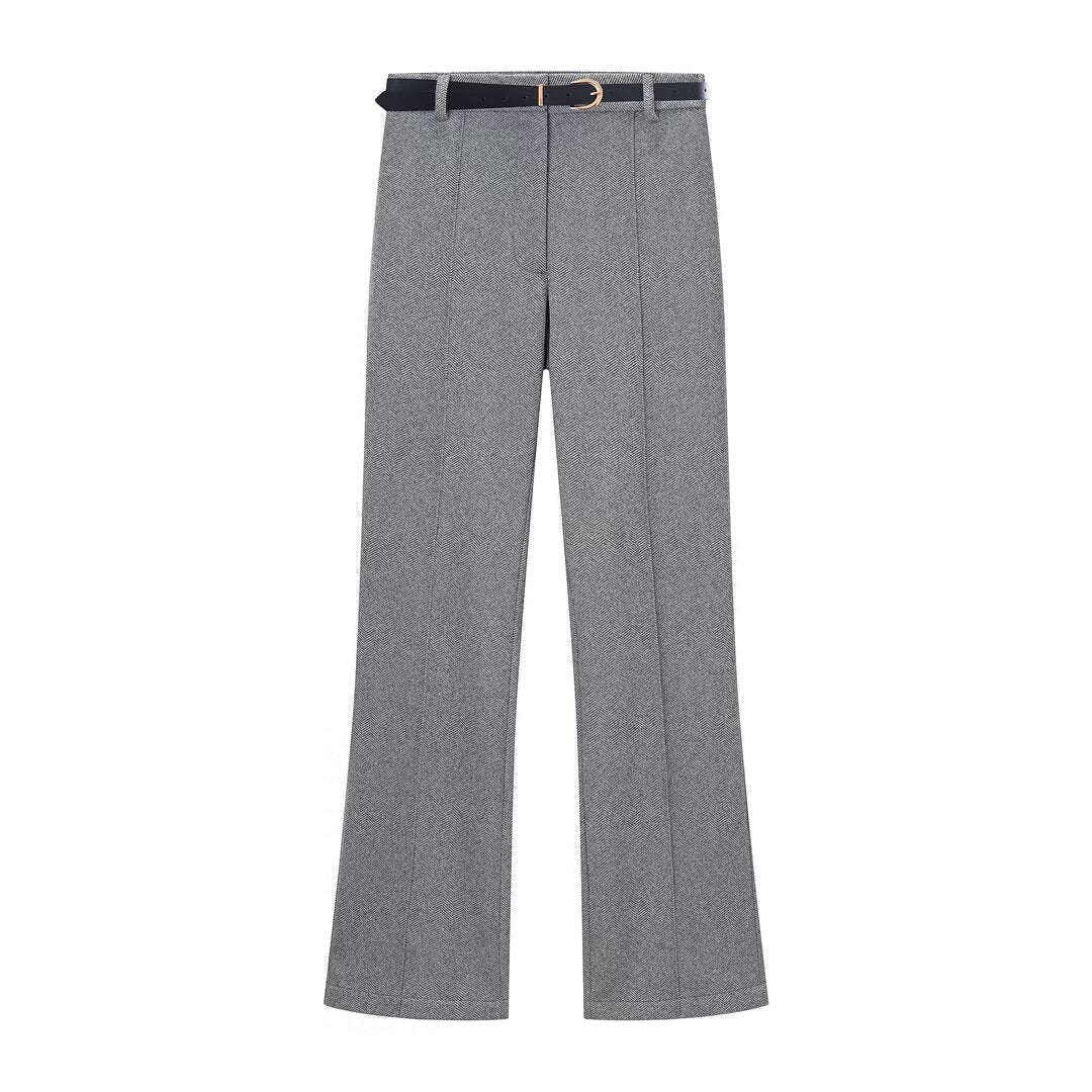 Herringbone A-Line Vest and Flared Leggings Set | Tajstylo