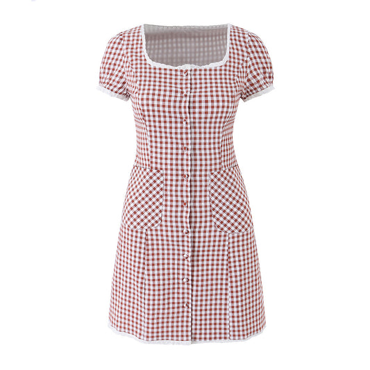 Color-Blocked Short Sleeve Dress | Tajstylo