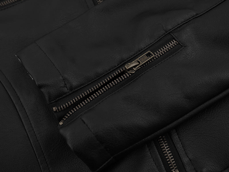 Striped Leather Jacket | Tajstylo