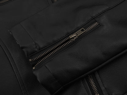 Striped Leather Jacket | Tajstylo