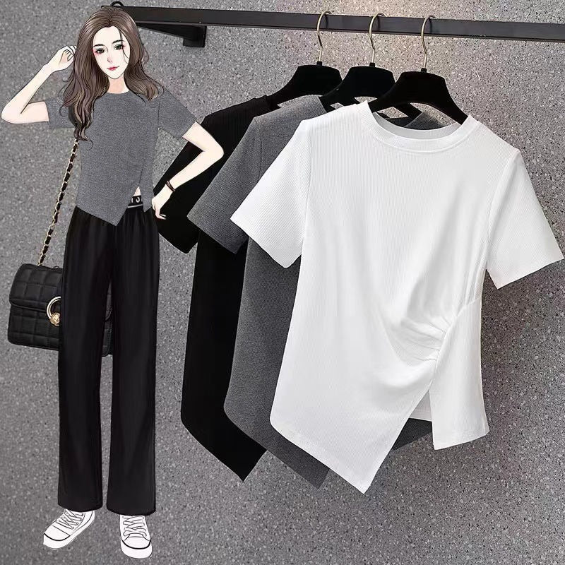 Casual Loose Fit Geometric Pattern T-Shirt | Tajstylo