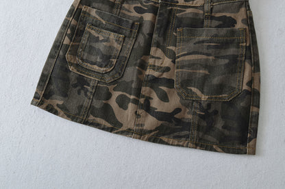 Camouflage Denim Skirt Shorts for Women | Tajstylo