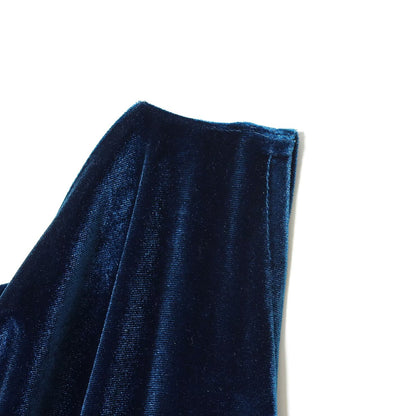 Woman wearing Waist Velvet Midi Dress in a stylish setting