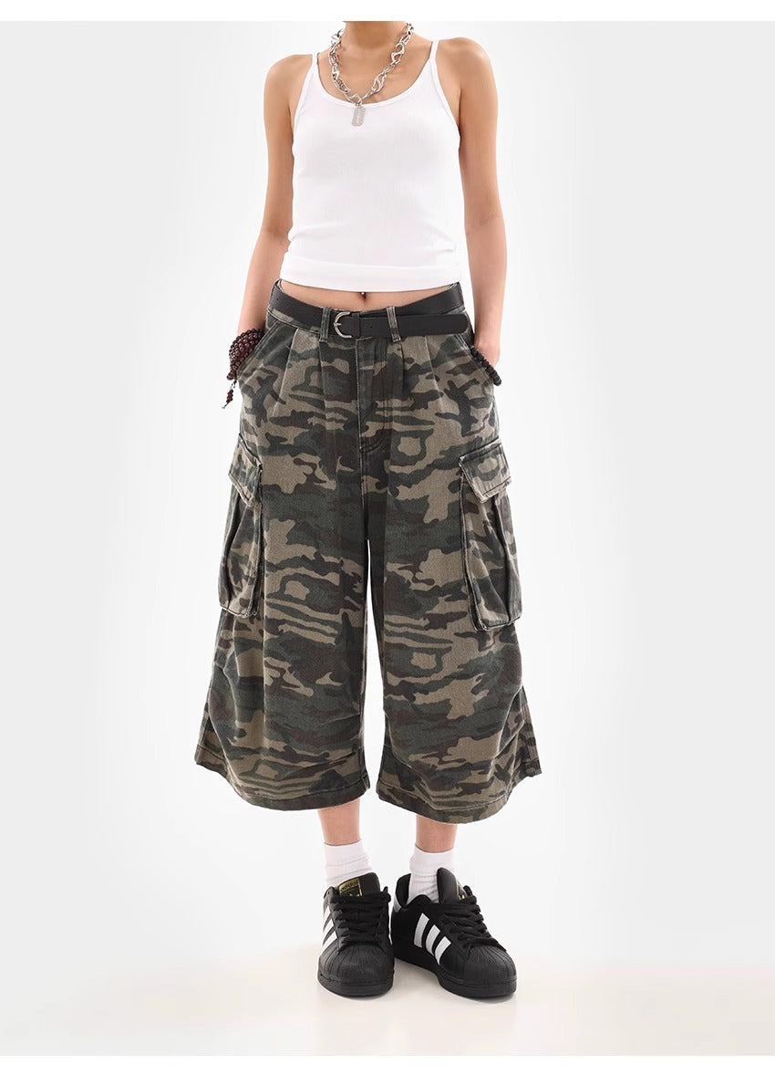 Camouflage Cargo Shorts for Women | Tajstylo