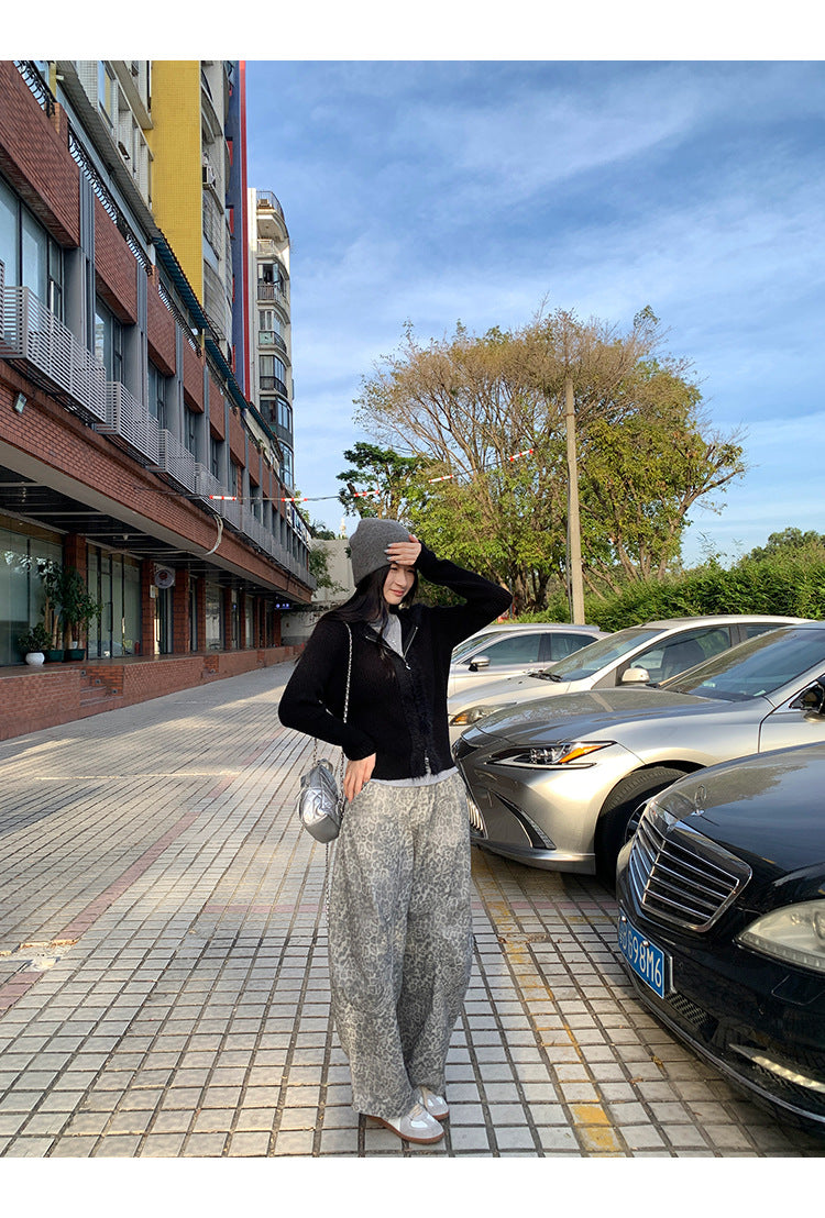 Hooded Knit Cardigan with Fur Collar | Tajstylo