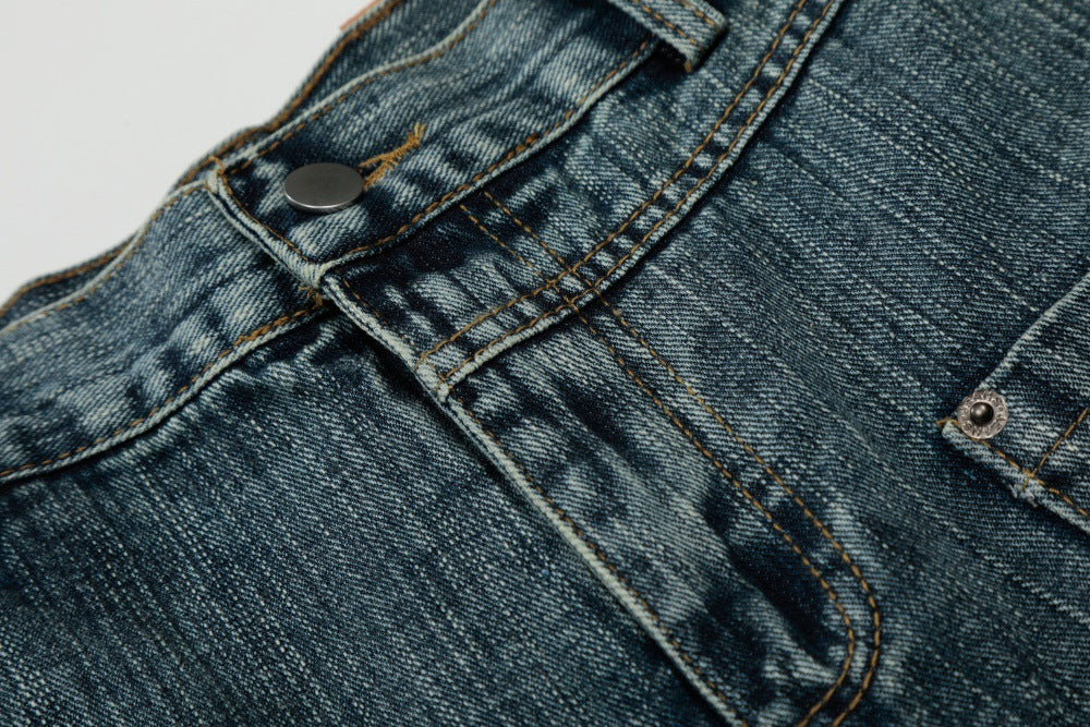 Blue Cowboy Curved Pants | Tajstylo