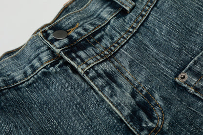 Blue Cowboy Curved Pants | Tajstylo